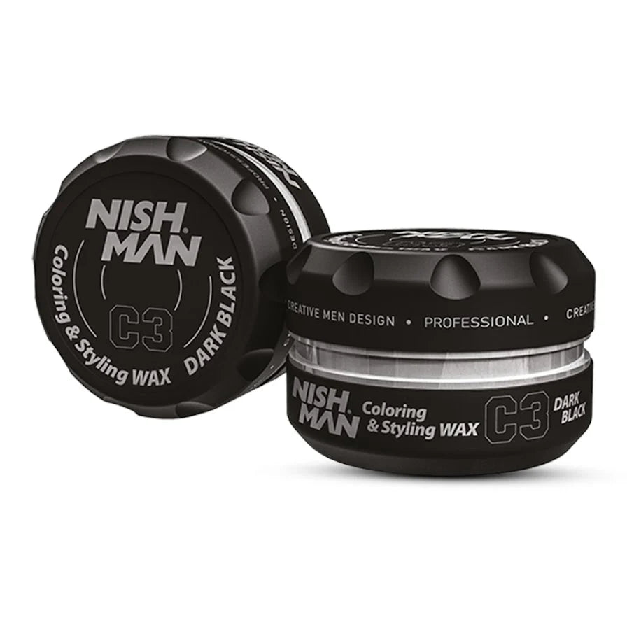 ניש מן – ווקס צבעוני לעיצוב השיער Dark Black C3