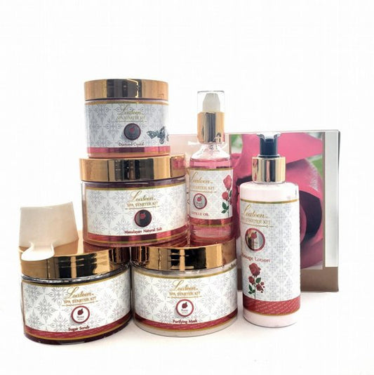 ערכת ספא מניקור פדיקור - Lealeen Manicure Pedicure Spa Starter Kit Rose Petals
